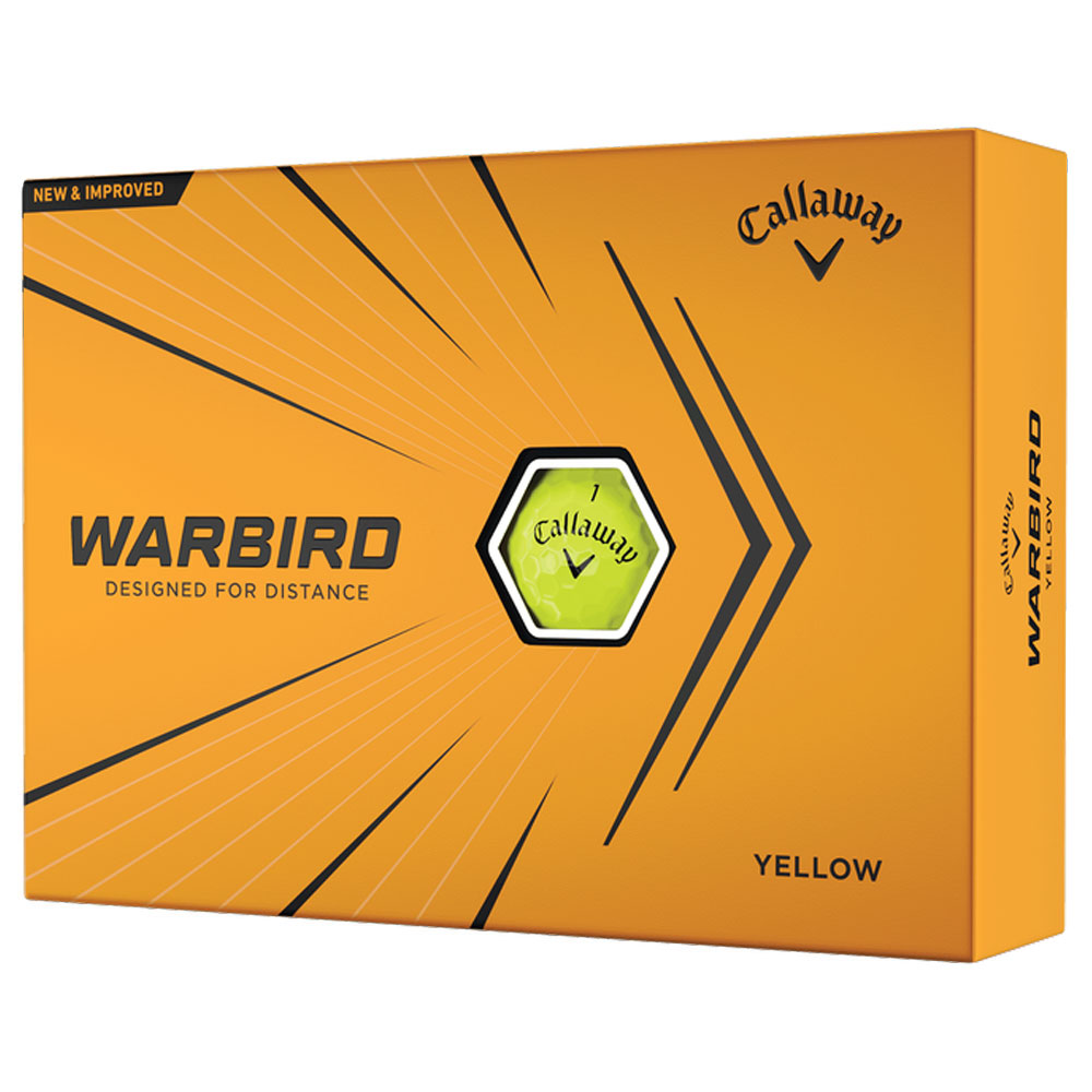Paket med ett dussin gula warbird callaway golfbollar